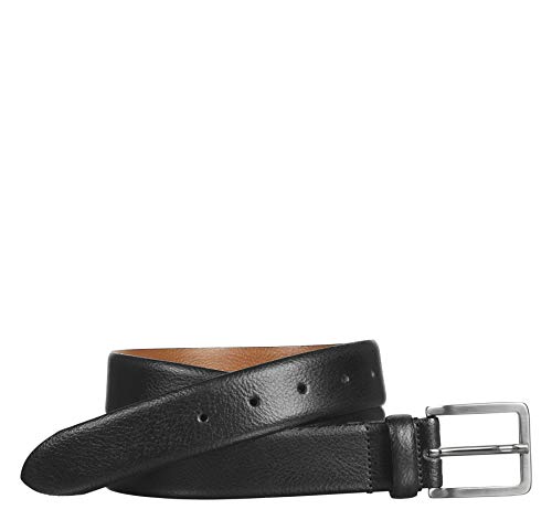 Johnston & Murphy Cinturón de vestir para hombre con borde de plumas, Negro -, 40 US