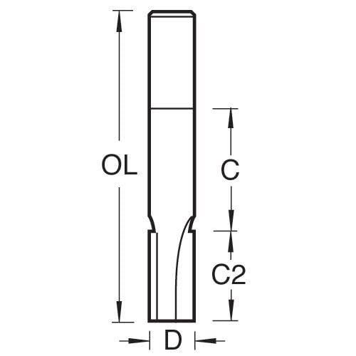 Trend Professional Two Flute Pocket Cutter, 12.7mm Diameter, 1/2 Inch Shank, 22mm Cut Length, Tungsten Carbide Tipped, 3/84LX1/2TC - Image 3