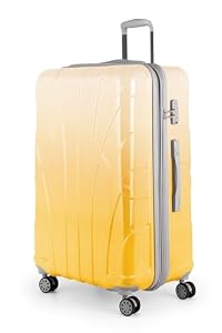 suitline - Großer Hartschalen-Koffer Koffer Trolley Rollkoffer XL Reisekoffer, 76 cm, ca. 96-110 Liter, TSA, Hartschale, glänzend, Safari Sunrise