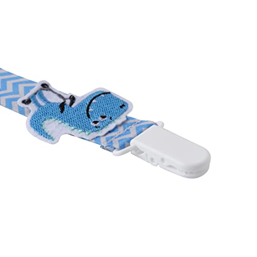 PRENDEDOR DE CHUPETA DINO CINZA/AZUL