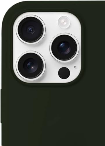 Image of Premium Liquid Silicone Case for iPhone 16 Pro - Slim Full Body Protective Back Cover with Soft Microfiber Lining, Anti-Slip Grip Scratch Resistant Phone Case (Dark Green)