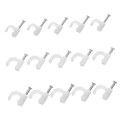ARTIBETTER 1 Jeu Agrafe Câble Métallique Support De Cordon Pince À Anneau Attaches De Câble Bolster Soutien -câbles Téléphoniques -câble Pour La Maison Matériau Pe Blanche 3 Boîtes