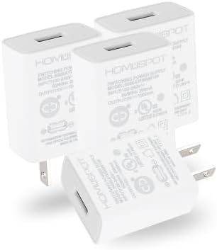 UL-Listed Universal US 5V1A USB Wall Charger Plug in-Door Power AC Adapter for Travel Office Home Use - 4 Pack White image 5