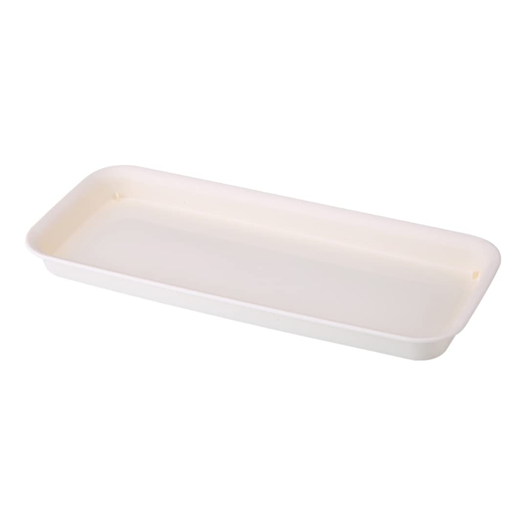 Plant Saucers, Rectangular Flower Pot Tray, Flower Plant Container Pot Saucer Trays Plastic Rectangle Pallet (12 Inches Creamy-White)