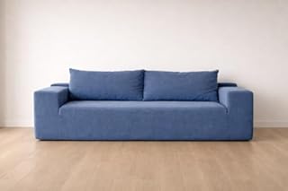 Galyar Canapé Chic 2 Places, 180 cm, Moderne, en Mousse compressée sous Vide, sans Montage (Velours Bleu Marine, 2 Places)