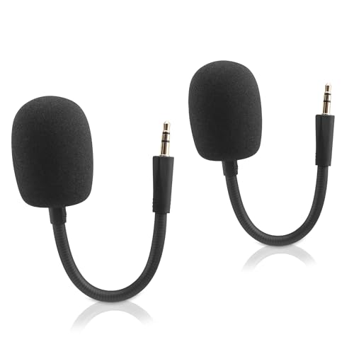Image of LEFXMOPHY 2-Pack Mic Replacement for Razer Blackshark V3, V3 PRO, V3 X (2025 Version) Game Headset Accessories 3.5mm Detachable Gaming Boom Microphone Piece, Black