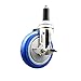 Service Caster Brand 5 Inch 316 Stainless Steel Light Duty Expanding Stem Caster Wheel Blue Polyurethane Wheel and 1? Stem ? 350lbs./Caster?Swivel Caster with Locking Brake