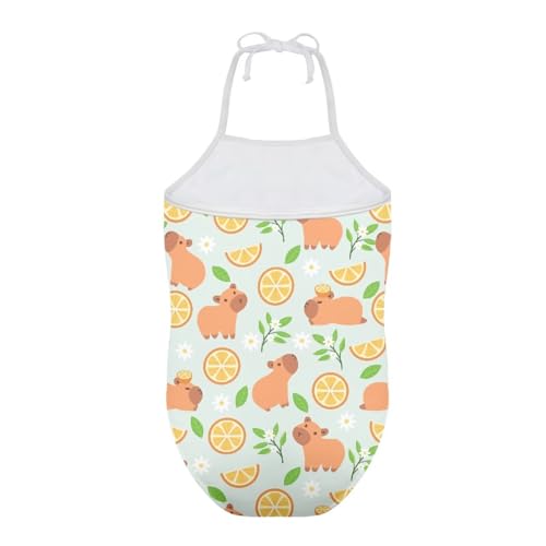 Image of Girls One Piece Swimsuit Beach Bathing Suit Toddler Floral Halter Straps Swimwear for 1-10 Years
