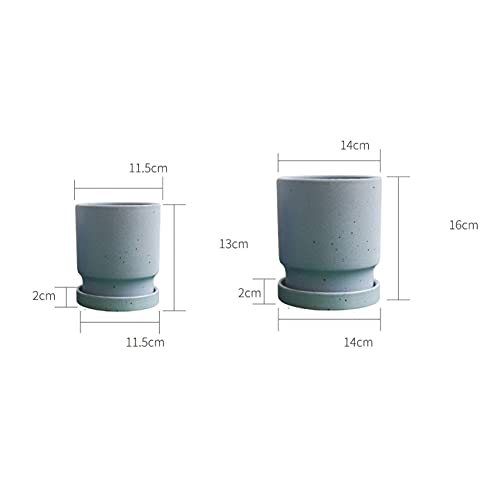 Pot de fleurs en céramique cylindrique blanc pour plante succulente - 2