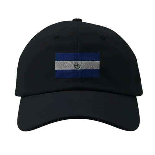 Casquette Drapeau du Salvador Noir avec finitions brodées haut de gamme