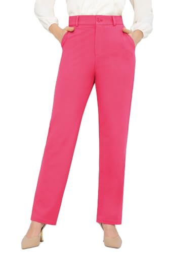 Image of Bamans Dress Pants Women Work Business Office Straight Leg Slacks