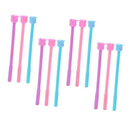 Juego de 12 bolígrafos de gel floral 0.5mm punta fina