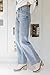 KDF Straight Leg Jeans for Women High Waisted Jeans Frayed Baggy Pants Raw Hem Loose Stretchy Cropped Wide Leg Jeans Light Blue Size 10
