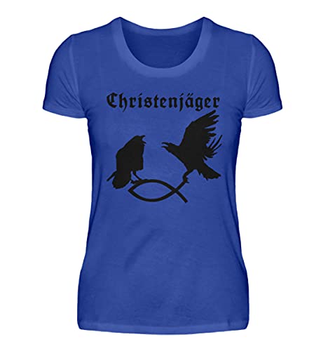 T-shirt Hugin et Munin Bleu Femme L - Affirmez Votre Style Viking au Quotidien