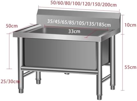 Stainless Steel Mop Sink with Deep Basin, Laundry Tub with Cold Faucet & Drainer - Perfect for Washing Room, Bathroom, Utility Room, Heavy-Duty Commercial Use