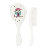 Set di spazzola e pettine per bambini, setole morbide per neonati, kit per la cura delicata della culla, spazzola per massaggio del cuoio capelluto, spazzola per doccia e cura sicura del bambino per immagine