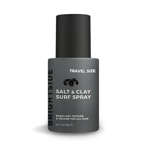 BRIGHTSIDE Salt & Clay Surf Spray - Instant Volume & Texture for Thicker Hair - Natural Sea Salt Spray for Men & Women - Hydrate with Light Hold, Alcohol-Free, Clean ingredients, 3oz Travel Approved
