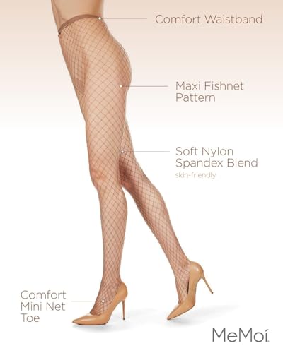 Image of MeMoi Maxi Fishnet Stockings for Women, Nylon Sexy Stockings, Comfortable and Breathable Fashion Tights