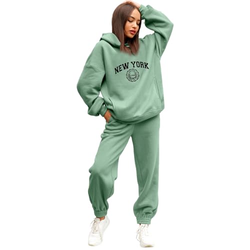 Generisch Loungewear - Conjunto de chándal deportivo para mujer, con capucha, pantalones de jogging, traje deportivo, traje, chándal de fitness, sudadera, pantalones de entrenamiento, juego de 2