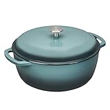 Amazon Basics – Redondo Olla de hierro fundido esmaltado, modelo SX-75QTH, 6.9 l, gris