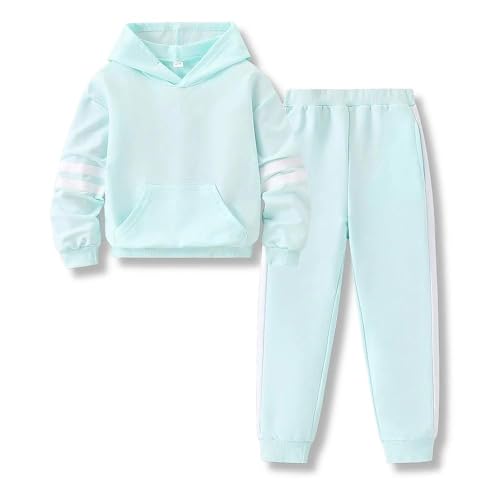 Image of 2025 Girls Sweatsuit Set Cute Hooded Sweatshirt & Jogger Pants with Pocket Casual Outfuts Set