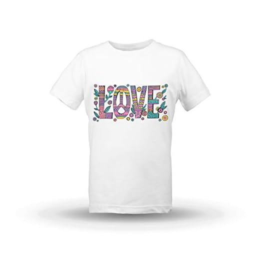 KrisTalas flickor t-shirt barn blomma kraft kärlek frihet kläder fred hippie tematisk outfit klänning kod 60-tals kläder 70-tals kläder