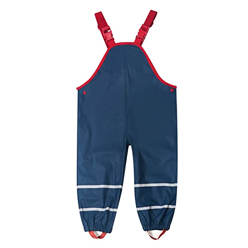 SEVEN BB Garçons Filles Pantalon De Pluie Enfants PU Imperméable sur Pantalon Tout-Petit Pantalon De Pluie Garçons Filles Vêtements De Pluie Bleu Foncé 18 Mois Cover
