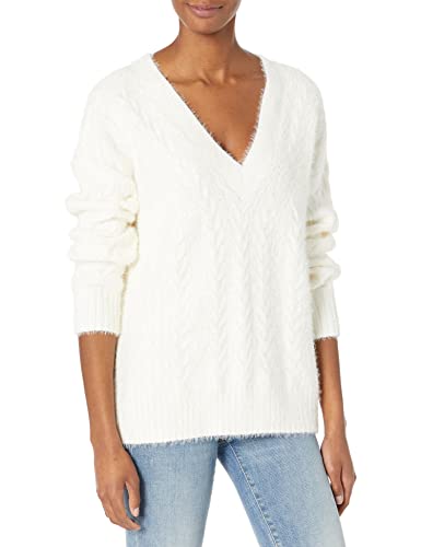 Image of Lucky Brand Women's V-Neck Relaxed Fit Eyelash Sweater