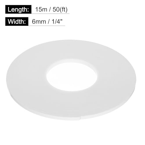 Image of uxcell 1pcs Rolls Double Sided Foam Tape Removeable PE Sponge Mounting Tape Strong Adhesive Tape Strips(White, 50ft x 1 /4 inch x 1 /16 inch) for Home Paint Wall Hanging Poster Decor