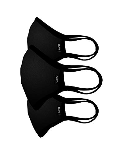 Capo Mund/Nase Maske, schwarz, 3er Pack, ohne Filter, Gr. 2 (M/L)