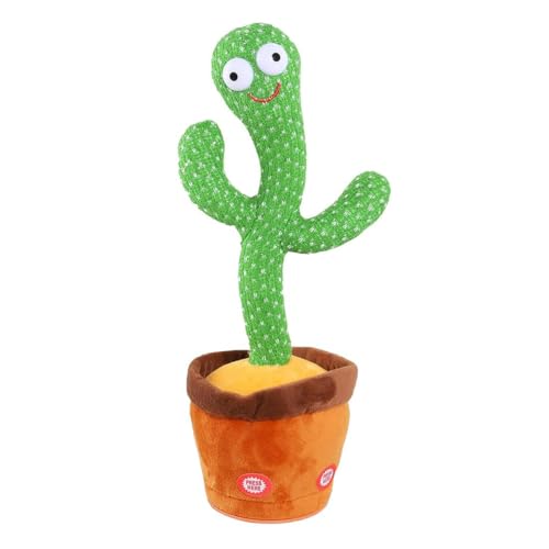 Image of Bumtum Dancing Cactus Toy, Wriggle & Singing for Babies & Kids, Plush Electronic Toys, Voice Recording Repeats(Green /Brown)
