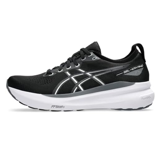 ASICS Tênis de corrida masculino Gel-Kayano 31, Preto/branco, 40