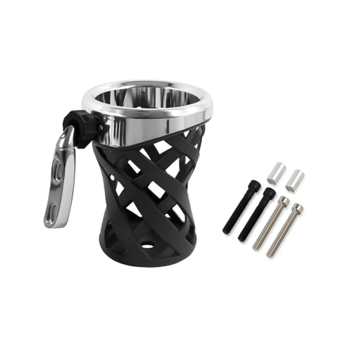 Motorcycle Universal Cup Holder for Harley Davidson Touring Road King Dyna Road Glide Limited Fat Boy Street Glide Sportster XL883 1200 Electra Glide Honda Goldwing GL1800 (Sliver 5.3-inch)