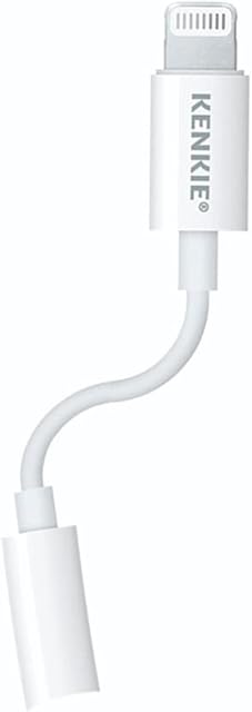 KENKIE Lightning to 3.5mm Headphone Jack Adapter - Apple MFi Aux to IPhone Cable Dongle Earphone Converter Lightning Connector Compatible with Iphone 14 13 12 XS Max Ipad Support All iOS