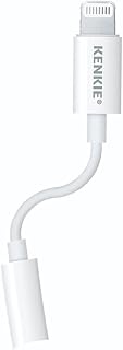 KENKIE Lightning to 3.5mm Headphone Jack Adapter - Apple MFi Aux to IPhone Cable Dongle Earphone Converter Lightning Connector Compatible with Iphone 14 13 12 XS Max Ipad Support All iOS