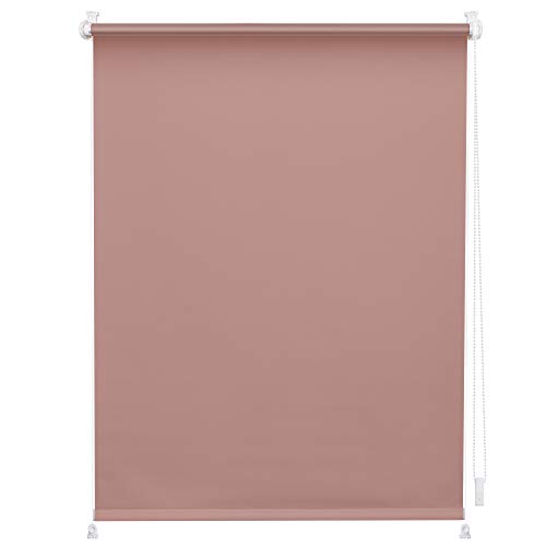 Lichtblick Verdunklungsrollo ohne Bohren, Klemmfix, Thermorollo, Hitzeschutz, Sichtschutz, Wandmontage, Deckenmontage, Rollo für Fenster und Türen Altrosa,45 cm x 150 cm (B x L)