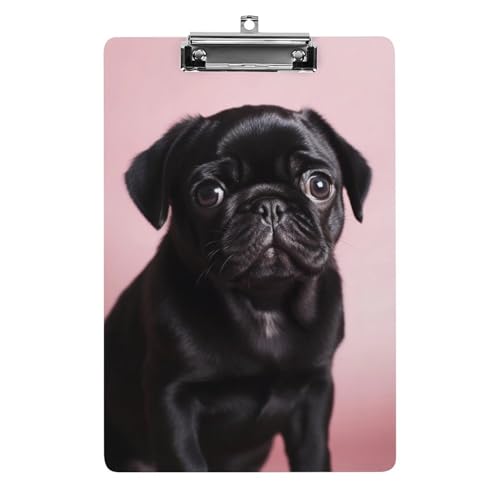 Porte-bloc carlin noir en acrylique A4 standard de 31,8x21,6 cm