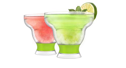 HOST 5173 FREEZE Cooling Cups, Green Margarita Glass-Set of 2