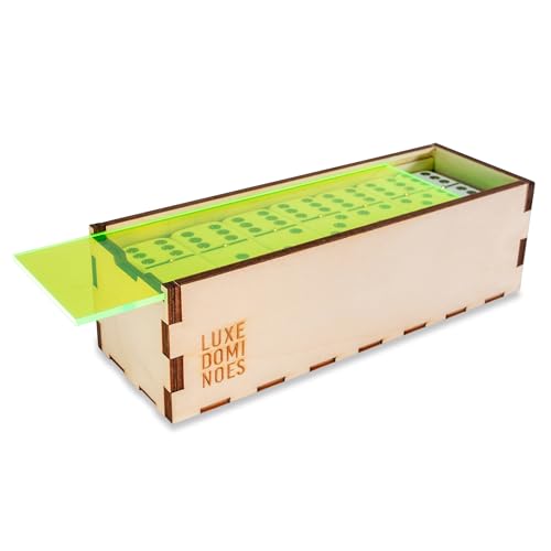 Deluxe Modern Domino Set Doble Seis en caja de madera miniatura 2
