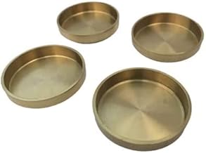 Set of 4 Solid Brass Castor Cups – Heavy Duty Furniture Wheel Protectors | Strong Metal Carpet & Floor Protectors | Anti-Scratch Coasters for Sofa, Chair & Table Leg Rest