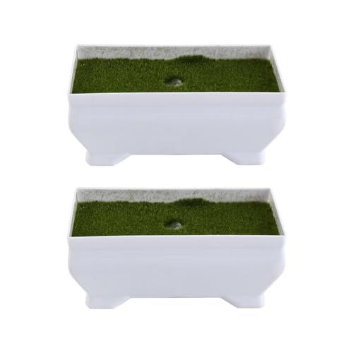 zaoalife 2 macetas rectangulares de plástico para balcón, decoración de macetas de espuma flocada, decoración de mesa, boda, fiesta