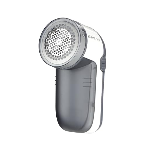 OROMED ORO-Shaver Elektrischer Fusselrasierer, tragbarer Bekleidungsrasierer mit Edelstahlklingen, automatischer Abschaltung, 2 Batterien inkl., Fusselbehälter, Reinigungsbürste, Grau