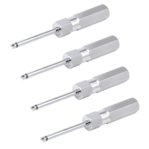 Image of HUIKANGSHENG Valve Stem Core Remover Tool | 4pcs Screwdriver Kit, Compatible with Schrader Valve, Durable Steel Construction