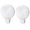 Honey Bear Initial Alphabet Letter Cufflinks for Men, Silver Round Shape Stainless Steel Wedding Business Gifts A - Z (R) #2