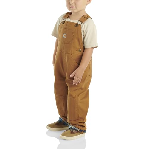Carhartt Baby Boys' Washed Canvas Flannel Lined Bib Overall