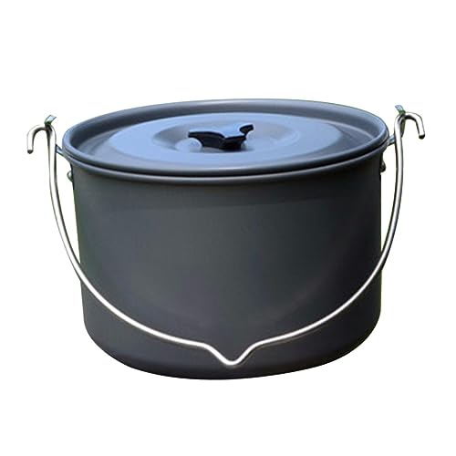 ADOCARN Lightweight Camping Pot Outdoor Cooking Cookware for People Hanging Pot for Picnics Campfires and Hiking Adventures