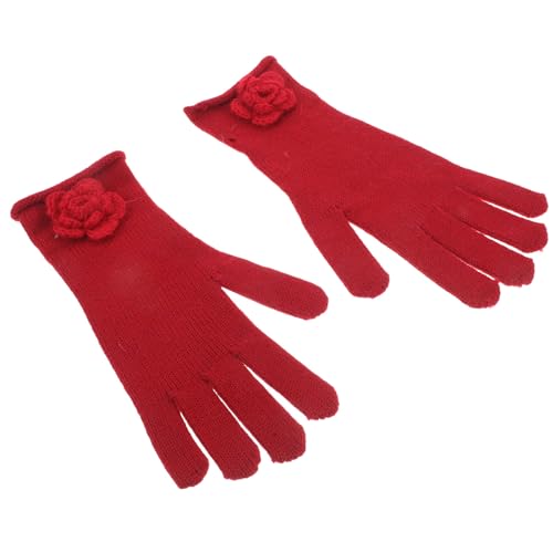 Mitones hechos a mano Toyvian de punto floral guantes exclusivos de invierno