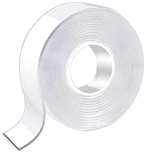 Weiliya Double Sided Tape Heavy Duty, Multipurpose Removable Mounting Tape Adhesive, Reusable Strong Stick Wall Tape Strip Clear Adhesive for Poster Carpet Tape Sticky Items-9.84 feet 1
