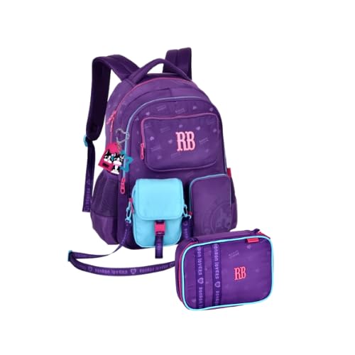 Kit Mochila Costas Rebecca Bonbon 2 em 1 Estojo Box Urban Mix Original Feminino Escolar (Roxo)