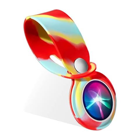 Soft Liquid Silicone Washable Case Cover For Apple AirTags 2021 Camo Design Anti-Scratch Item Finder Pet Collar Portable Keychain Case Cover Holder UK (Red / Teal) Cover